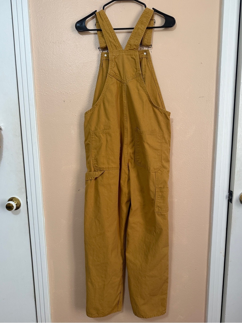 Vans Wood Thrush Ground Work Canvas Overalls Mustard Yellow M Perfect - Picture 6 of 9